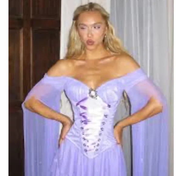 Chic Lavender Off-Shoulder Mini Dress - Picture 3 of 11